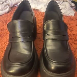 Dolls Kill Black Platform Loafers